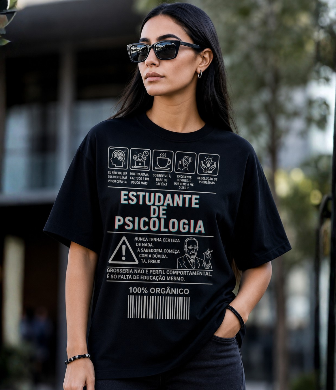 Camiseta Feminina Estudante de Psicologia