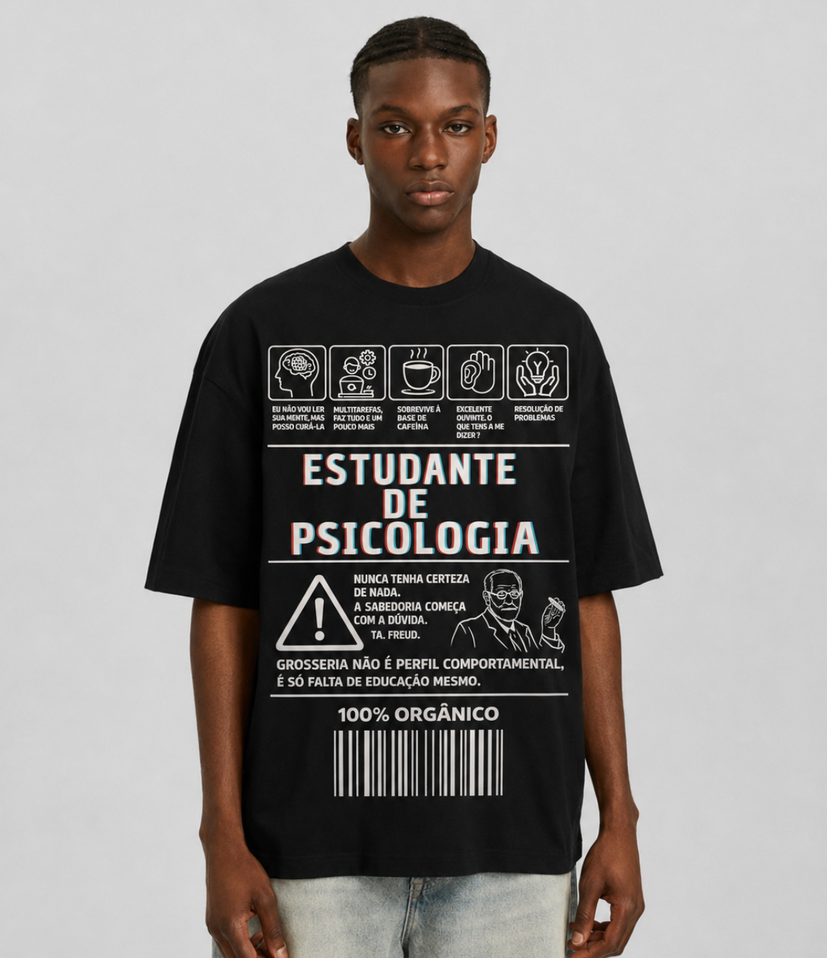 Camiseta Masculina Estudante de Psicologia